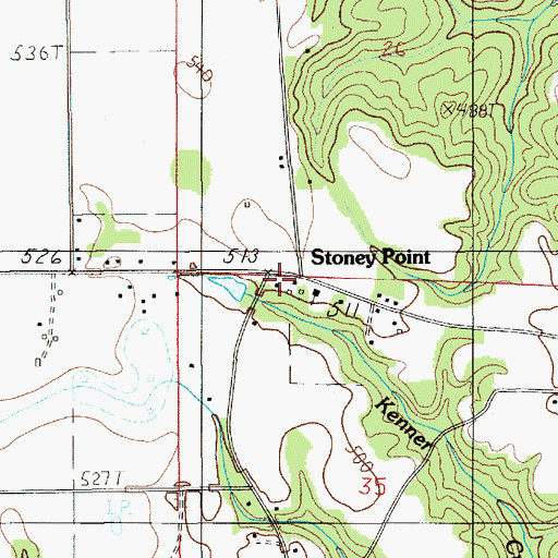 Topographic Map of Stoney Point, AL