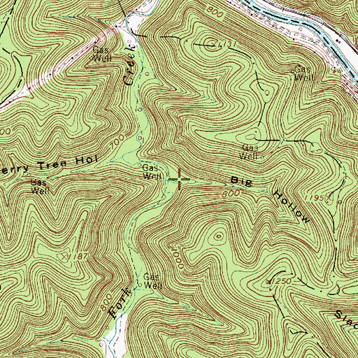 Topographic Map of Big Hollow, WV