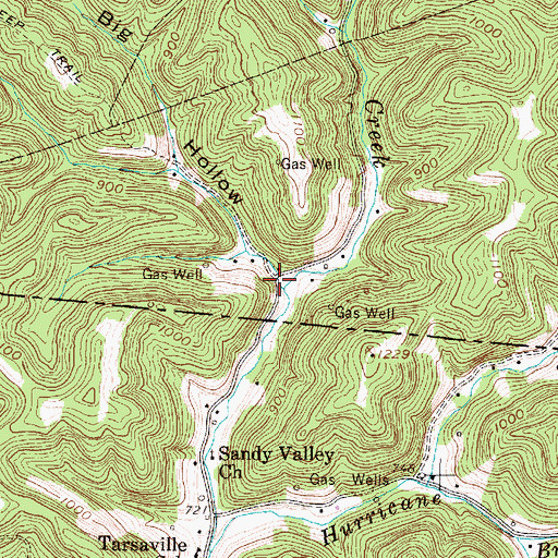 Topographic Map of Big Hollow, WV