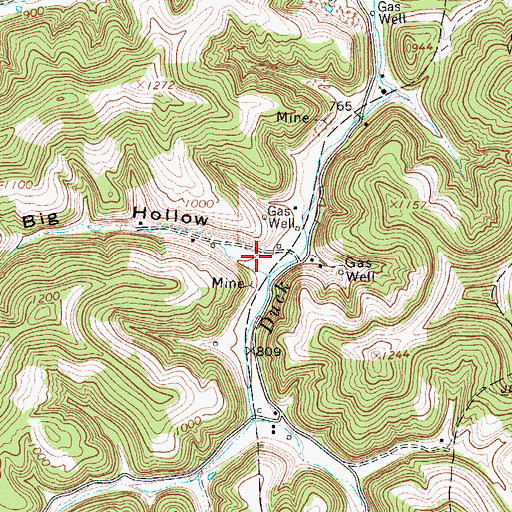 Topographic Map of Big Hollow, WV