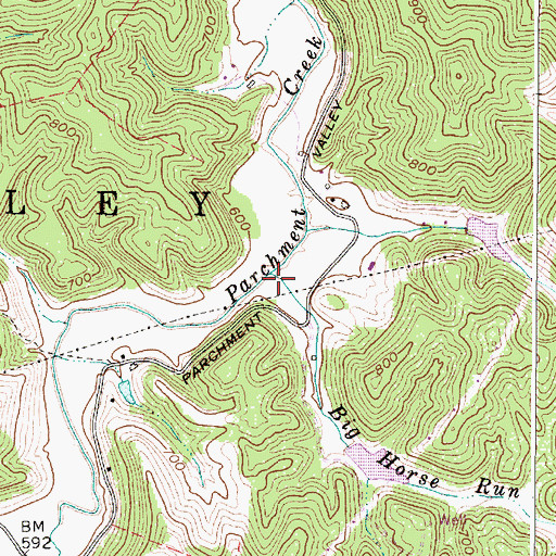 Topographic Map of Big Horse Run, WV
