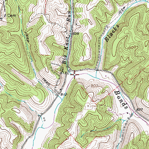 Topographic Map of Big Knot Run, WV