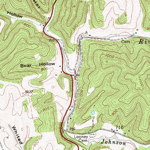Topographic Map of Big Lick Run, WV