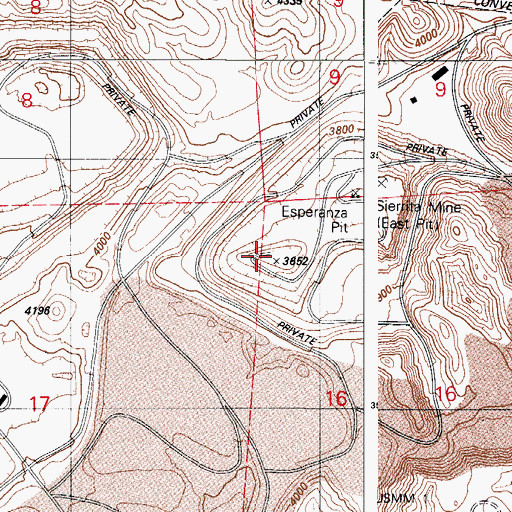 Topographic Map of Esperanza Pit, AZ