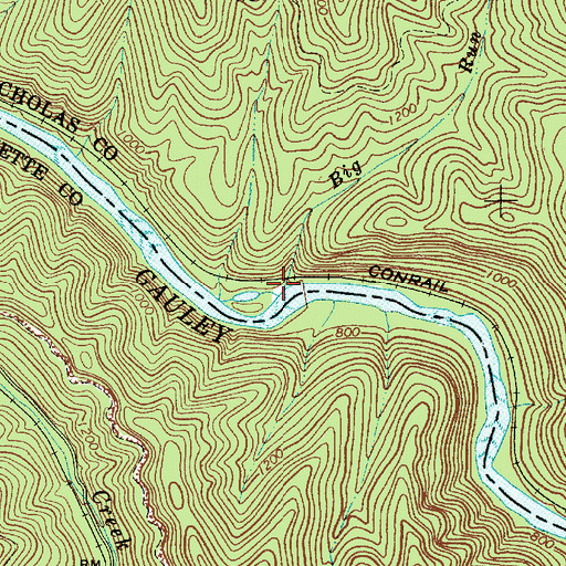 Topographic Map of Big Run, WV