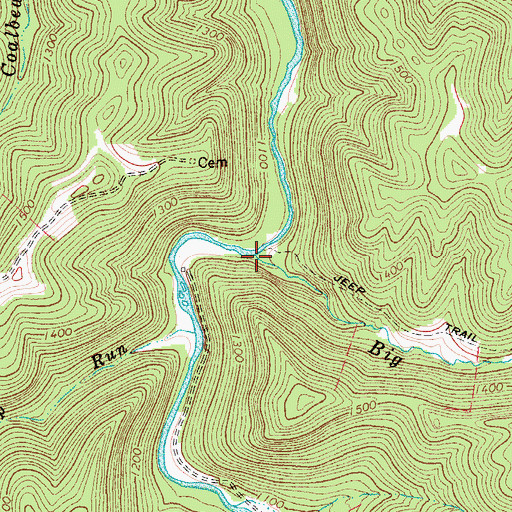 Topographic Map of Big Run, WV