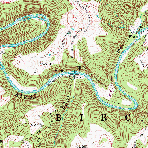 Topographic Map of Big Run, WV