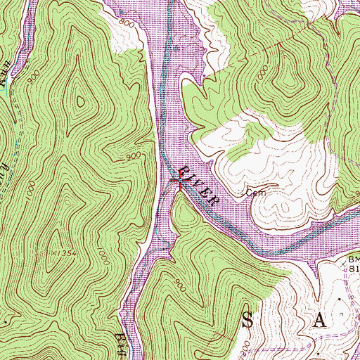 Topographic Map of Big Run, WV