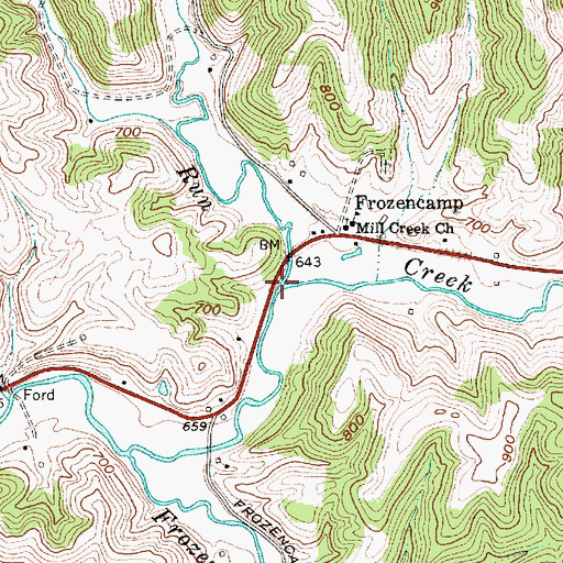 Topographic Map of Big Run, WV