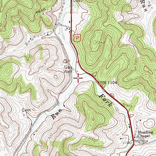 Topographic Map of Big Run, WV