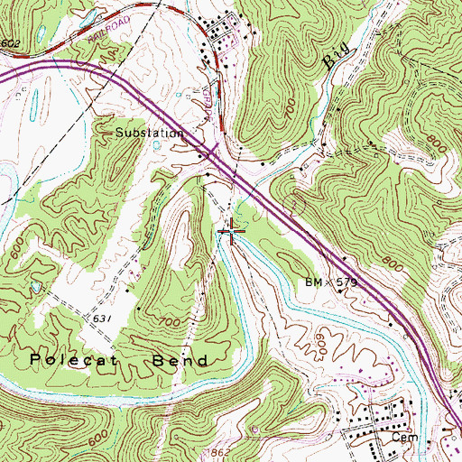 Topographic Map of Big Run, WV