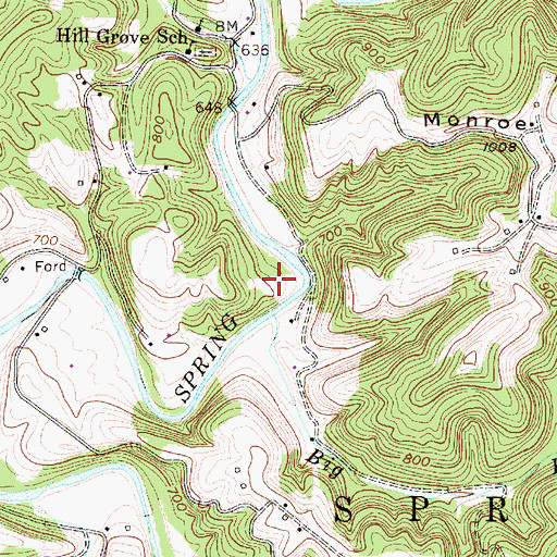 Topographic Map of Big Run, WV