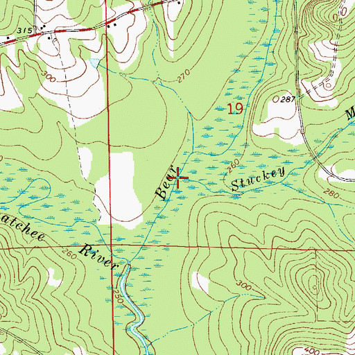 Topographic Map of Stuckey Mill Creek, AL