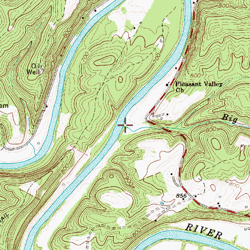 Topographic Map of Big Run, WV