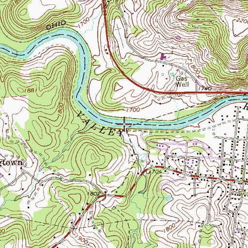 Topographic Map of Big Run, WV