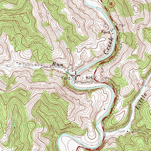 Topographic Map of Big Run, WV