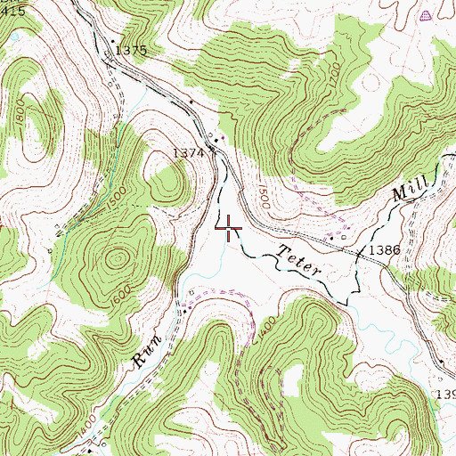 Topographic Map of Big Run, WV