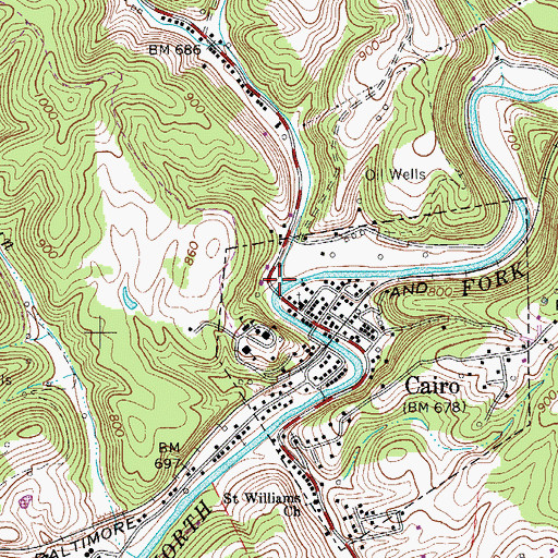 Topographic Map of Big Run, WV