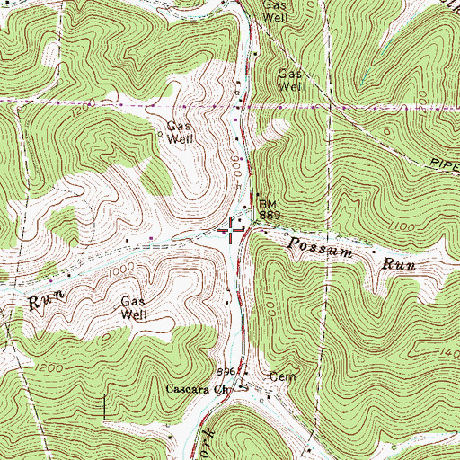Topographic Map of Big Run, WV