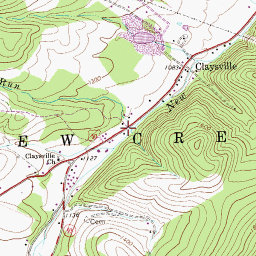 Topographic Map of Big Run, WV