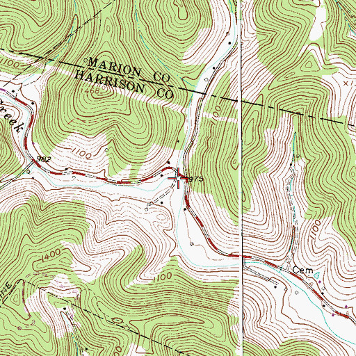 Topographic Map of Big Run, WV