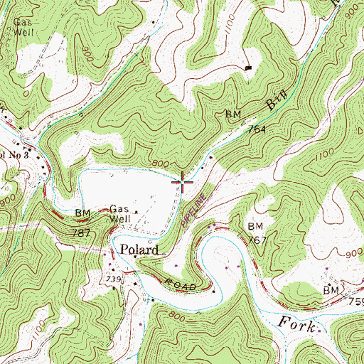 Topographic Map of Big Run, WV
