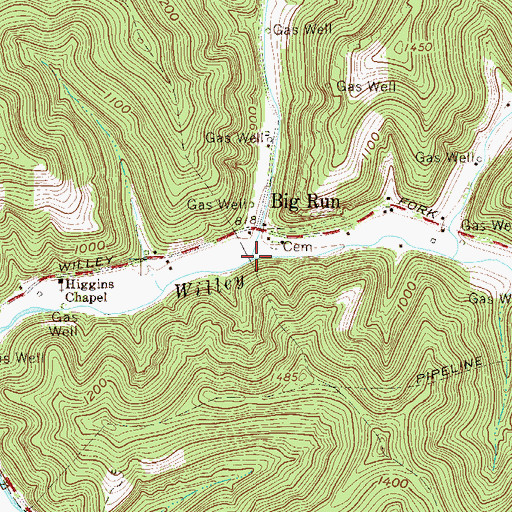 Topographic Map of Big Run, WV