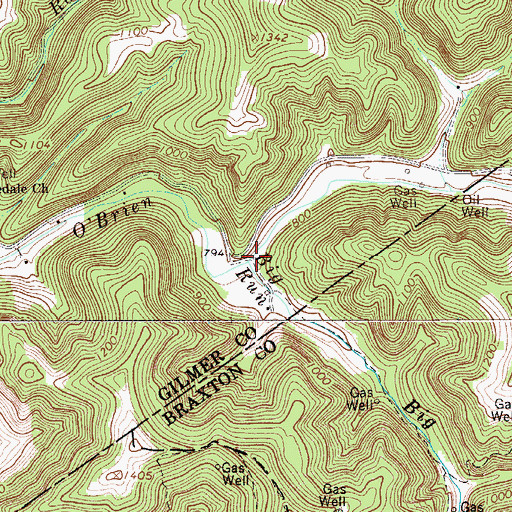 Topographic Map of Big Run, WV