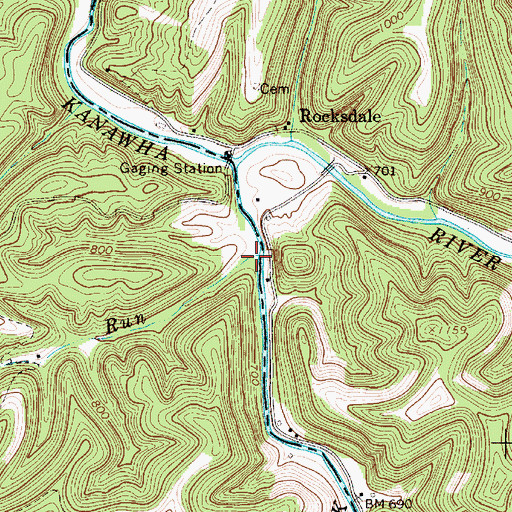 Topographic Map of Big Run, WV