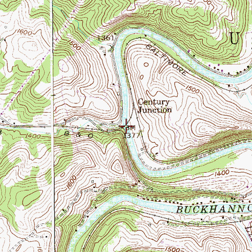 Topographic Map of Big Run, WV