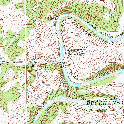 Topographic Map of Big Run, WV