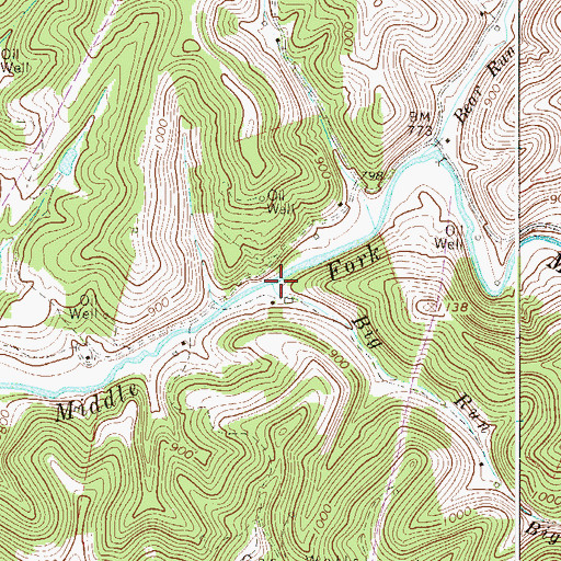 Topographic Map of Big Run, WV