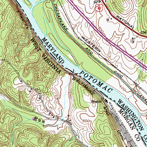 Topographic Map of Big Run, WV