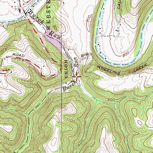 Topographic Map of Big Run, WV