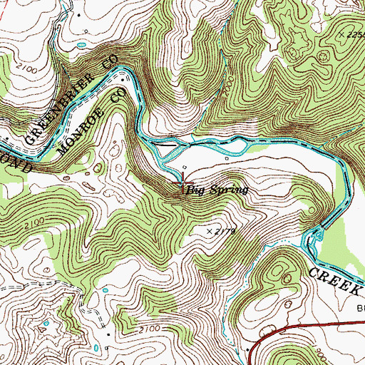 Topographic Map of Big Spring, WV