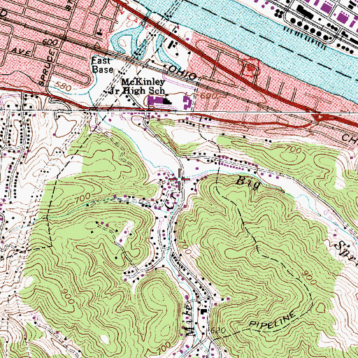 Topographic Map of Big Spring Fork, WV