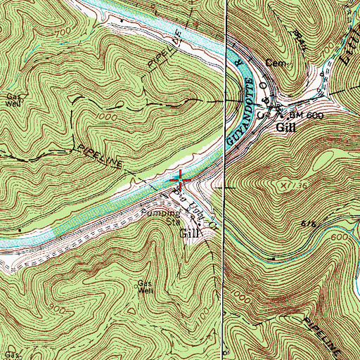 Topographic Map of Big Ugly Creek, WV