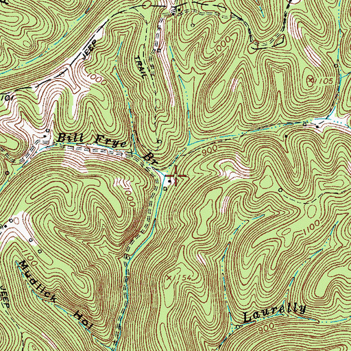 Topographic Map of Bill Frye Branch, WV