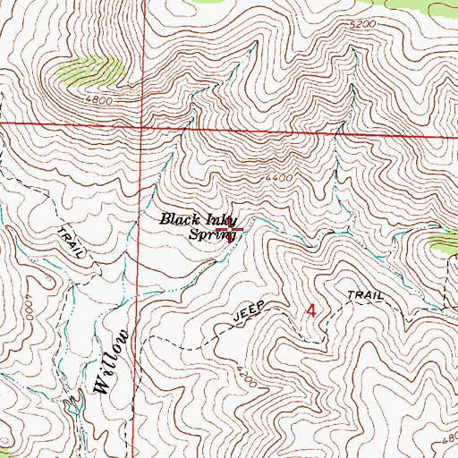 Topographic Map of Black Inky Spring, AZ