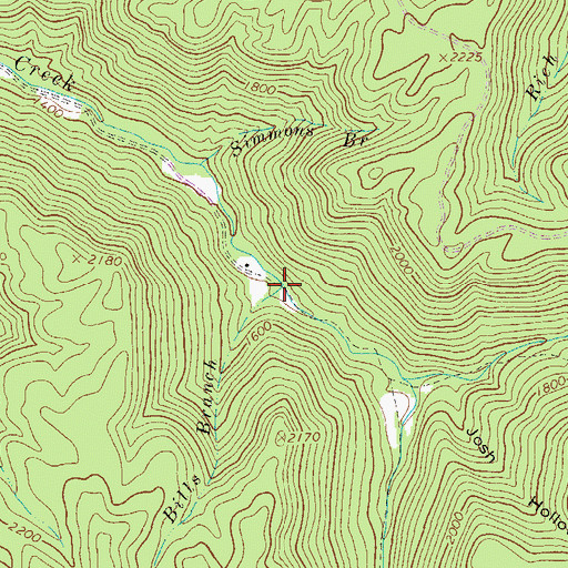 Topographic Map of Bills Branch, WV