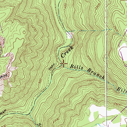 Topographic Map of Bills Branch, WV