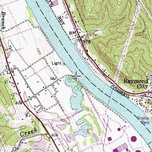 Topographic Map of Bills Creek, WV
