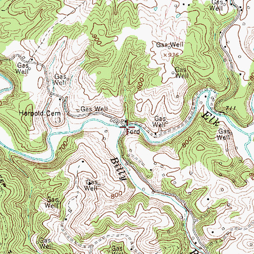 Topographic Map of Billy Run, WV