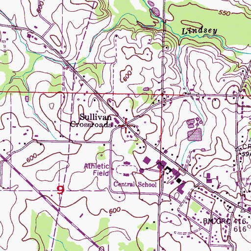 Topographic Map of Sullivan Crossroads, AL
