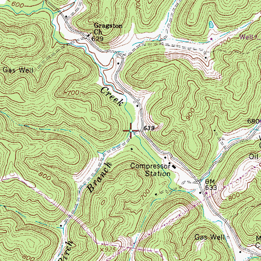 Topographic Map of Birch Branch, WV
