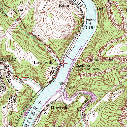 Topographic Map of Birchfield Run, WV