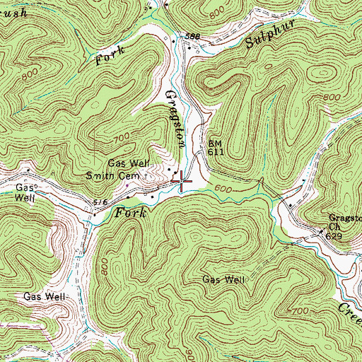 Topographic Map of Black Fork, WV