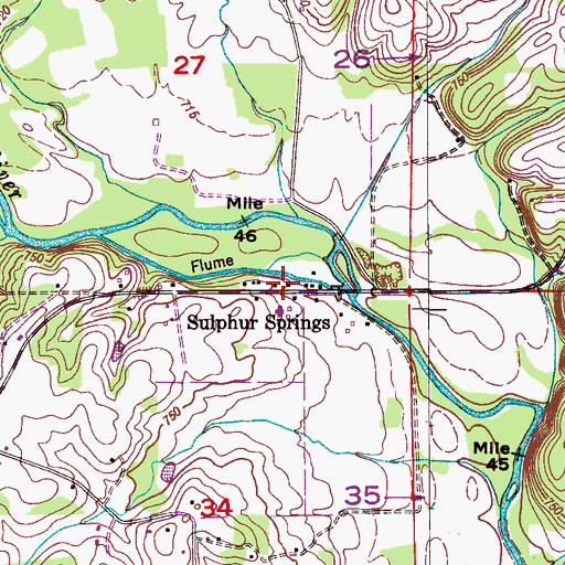 Topographic Map of Sulphur Springs, AL