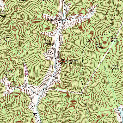 Topographic Map of Blackshere Chapel, WV