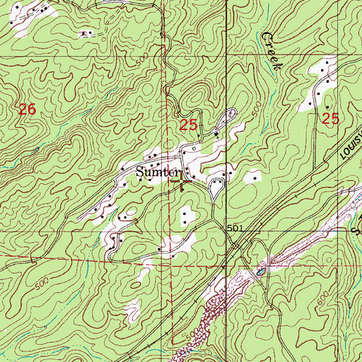 Topographic Map of Sumter, AL